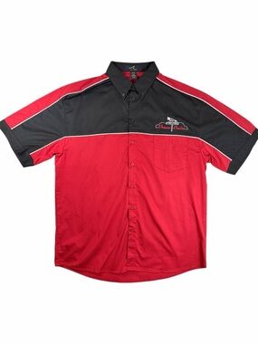 VTG 2006 Woodward‎ Dream Cruise Pit Crew Shirt Red Black Colorblock Men's Medium